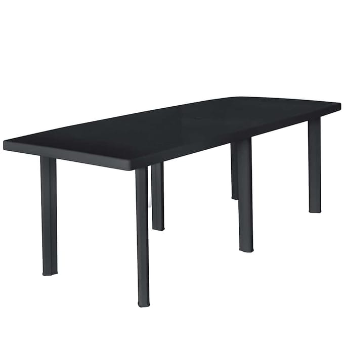 vidaXL - Tuintafel - 216x90x72 - cm - kunststof - antraciet