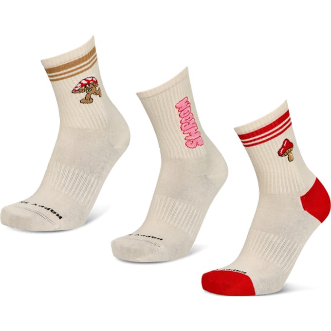 Happy Socks Crew 3 Pack Sokken Unisex - Wit - Maat 36-40 - Katoen