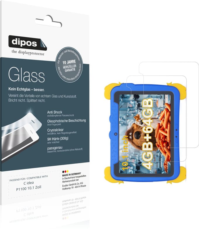 dipos – 2x Pantserfolie geschikt voor C idea P1100 10.1 Zoll | 9H Screenprotector
