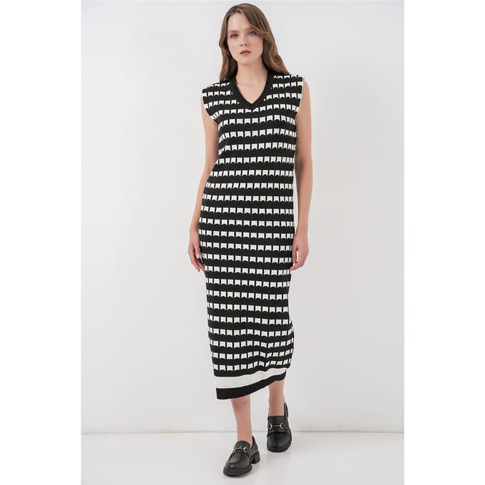 Geweven Midi-jurk met Patroon