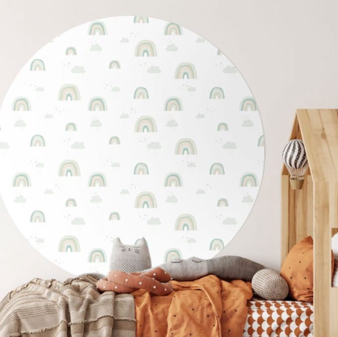 Behangcirkel 60cm Studio Wallz - Rainbow Minty Mint small