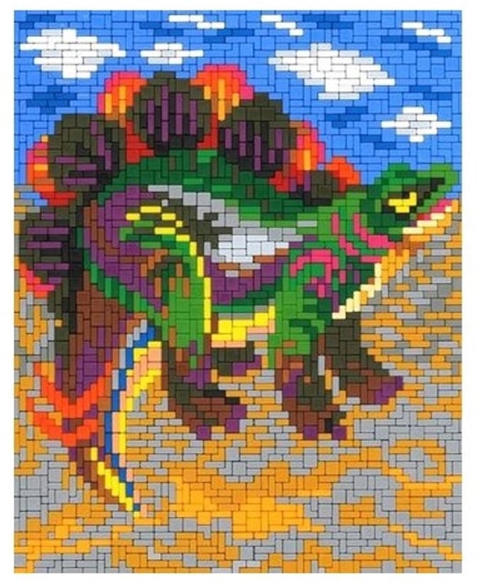 Stickit ministecksysteem - Stegosaurus in woestijn, 2.800 steentjes