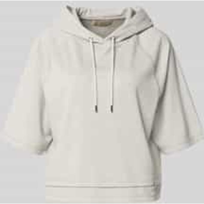 Hoodie met viscose, in halfmouws design