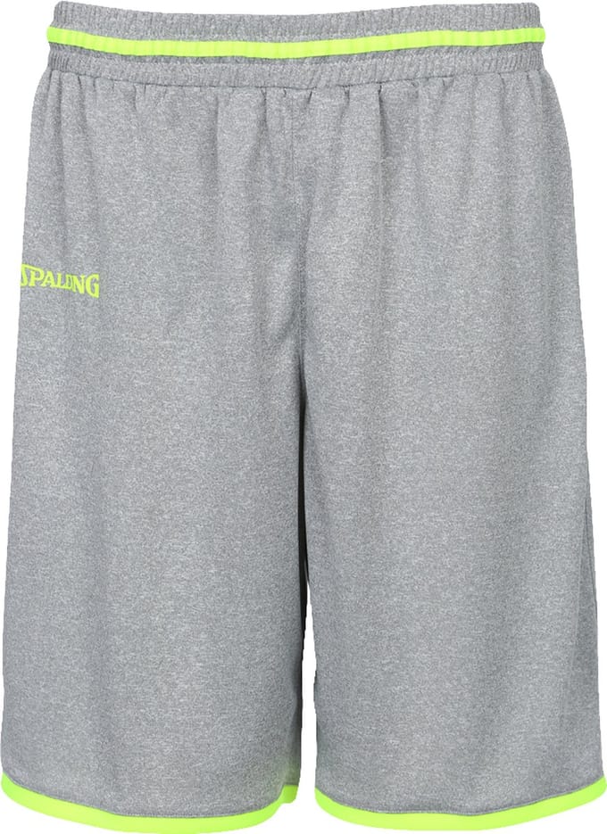 Spalding Move Basketbalshort Heren - Grijs Gemeleerd / Fluogeel | Maat: S