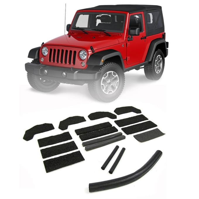 Reparatieset voor hardtopdakafdichting voor Jeep Wrangler JK 2007-2018 68026937AB black