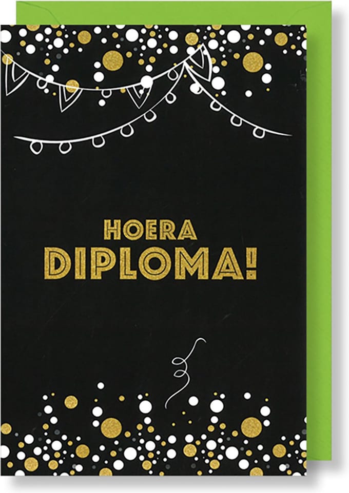 MGPcards - 6 Wenskaarten met gekleurde envelop - Geslaagd - Hoera - 11,5 x 17 cm