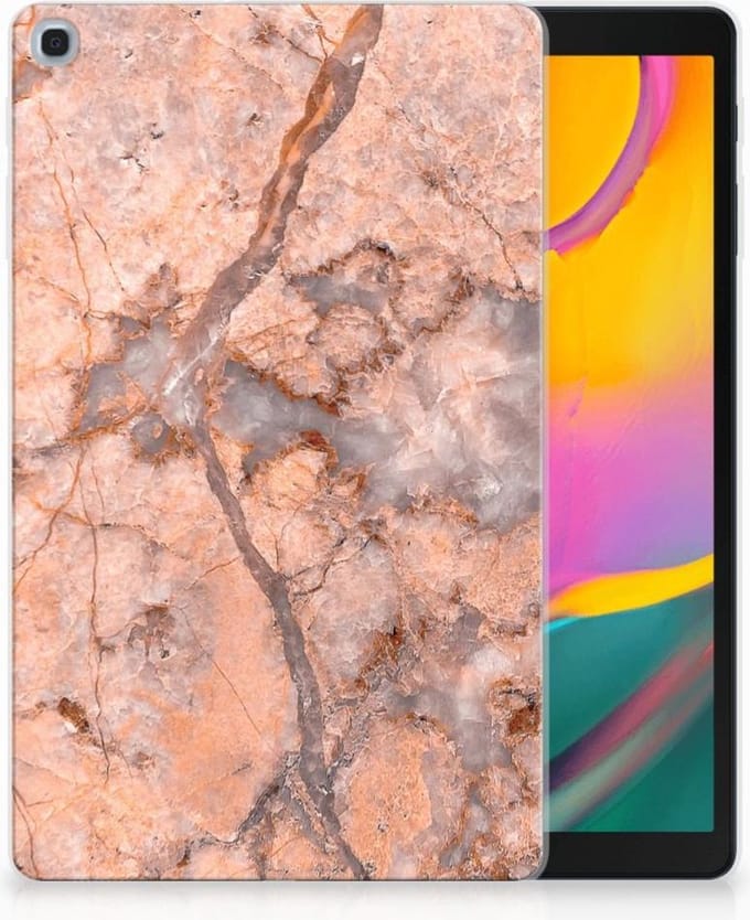 Samsung Galaxy Tab A 10.1 (2019) Tablet Back Cover Marmer Oranje