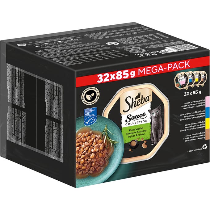 32 x 85 g - Sauce Love Sheba Variaties in Kuipjes