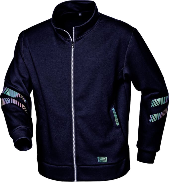 SIR SAFETY BADGER Microfleece Rits Werktrui HEREN Veiligheidstrui Blauw - Reflecterend - Polyester Viscose Elastaan