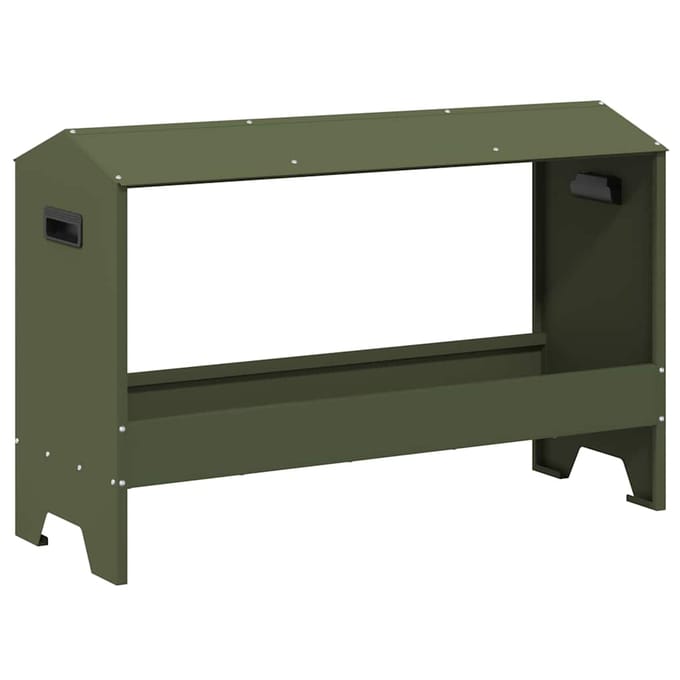 vidaXL - Kippen - voederbak - Olijf - Groen - 81 - x - 32 - x - 53,5 - cm