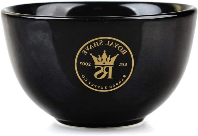 Keramische Scheerkom - Scheerzeep Mok - Schuim Creëren - Getextureerde Bodem - 3.5 inch Diameter - Zwart