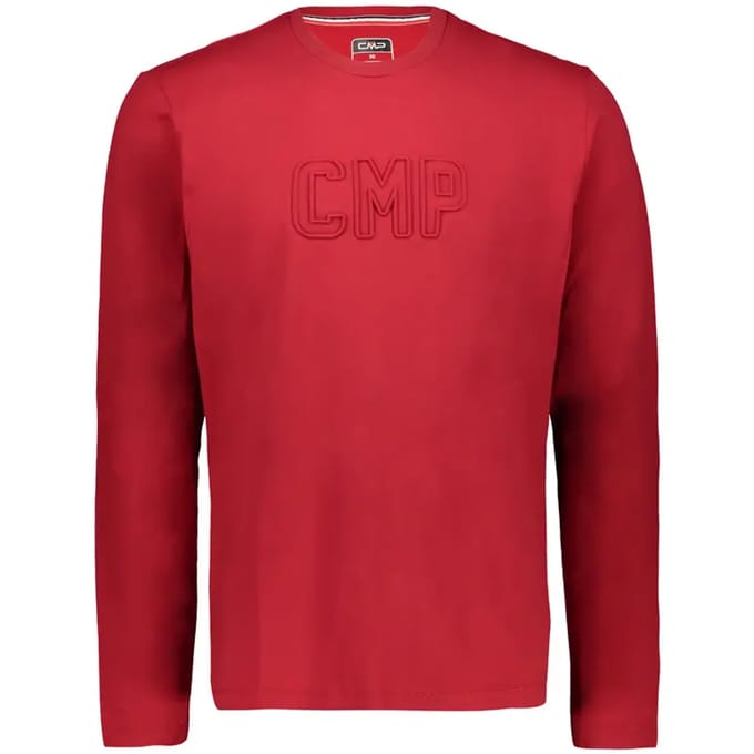T-shirt met lange mouwen van elastisch katoen met logo CMP