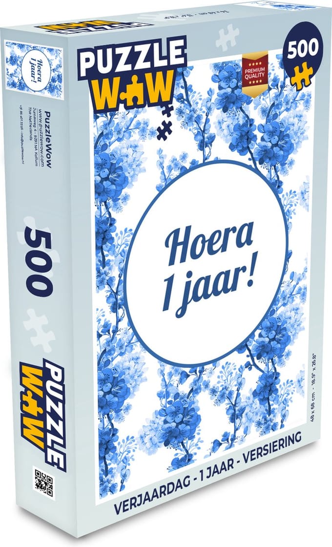 Puzzel Verjaardag - 1 Jaar - Versiering - Legpuzzel - Puzzel 500 stukjes