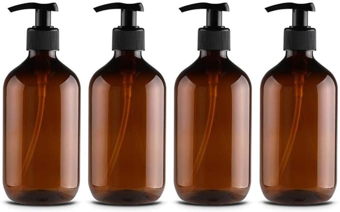 Famanu – Navulbare pompflessen 500 ml voor zeep en shampoo – Set van 4