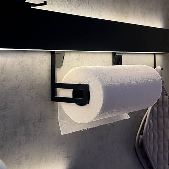 Hera Keukenrolhouder voor Intero-Line LED wandlamp, zwart