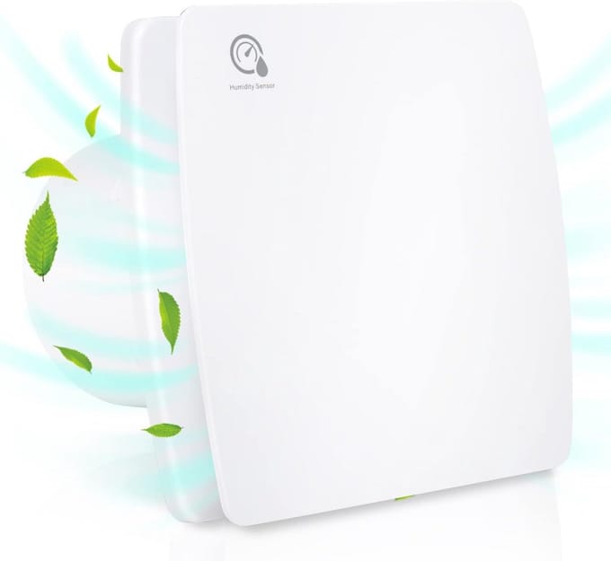 Badkamerventilator 100 mm met vochtsensor en timer - Afvoerventilator voor keuken en badkamer