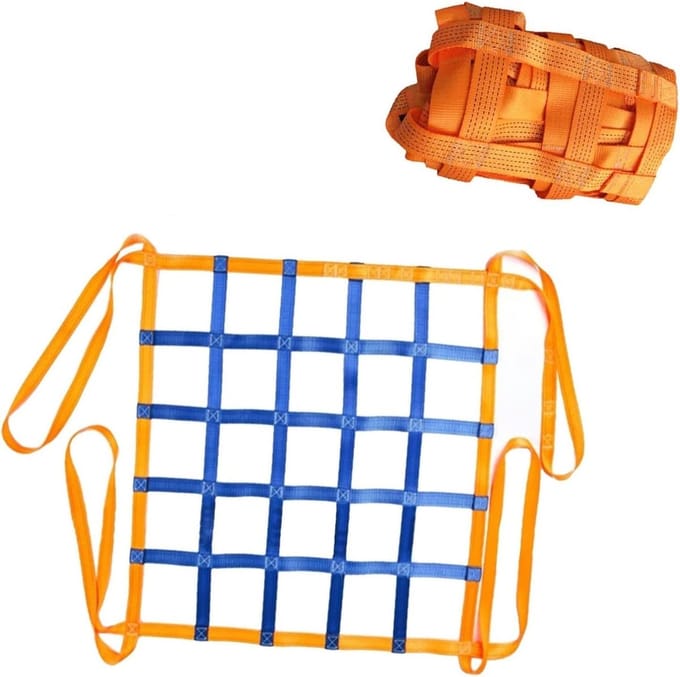 Slingnet Plat Polyester - Hijsnnet Vracht Hefnet - Goederen Hijsen - Verdikt Stevig Ontwerp