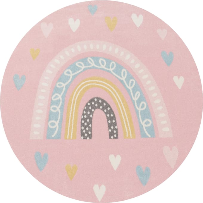 Kindertapijt Ninique roze 120 cm rond