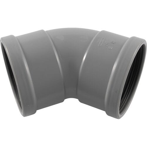 Wavin PVC bocht manchet 45deg 125mm 2x mof