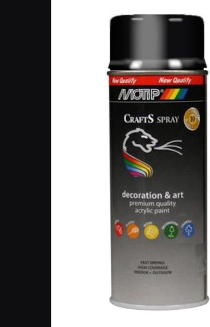 Motip crafts acryllak mat gitzwart (RAL 9005) - 400 ml