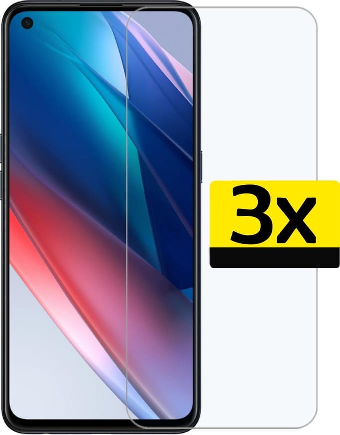 Screenprotector - Geschikt voor OPPO Find X3 Lite - 3 Stuks - Extra Sterk - Beschermglas - Gehard Glas - Tempered Glass - Screen Protector