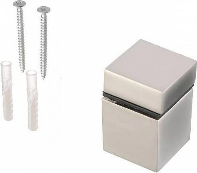 GTV - Plankendrager - Chroom/Satijn - Hout/Glas - 2 Stuks
