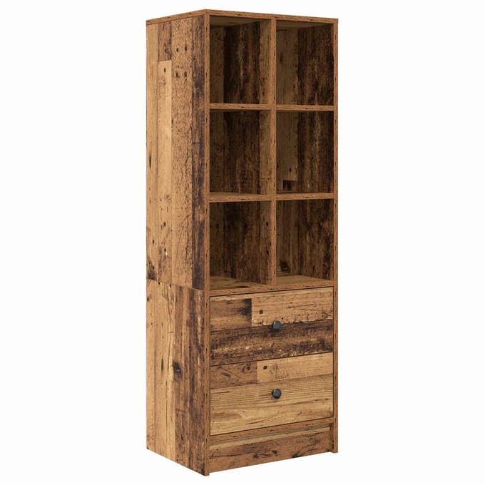 vidaXL - Highboard - met - lade - Oudhout - 45,5 - x - 34 - x - 127 - cm