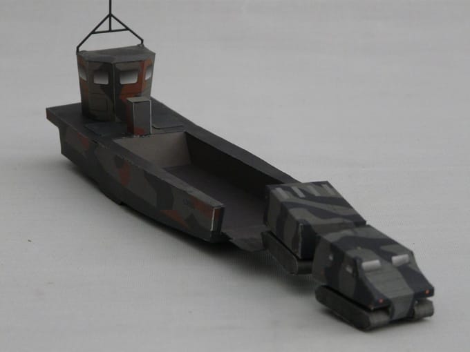 Landingsvaartuig LCVP, met voertuigen