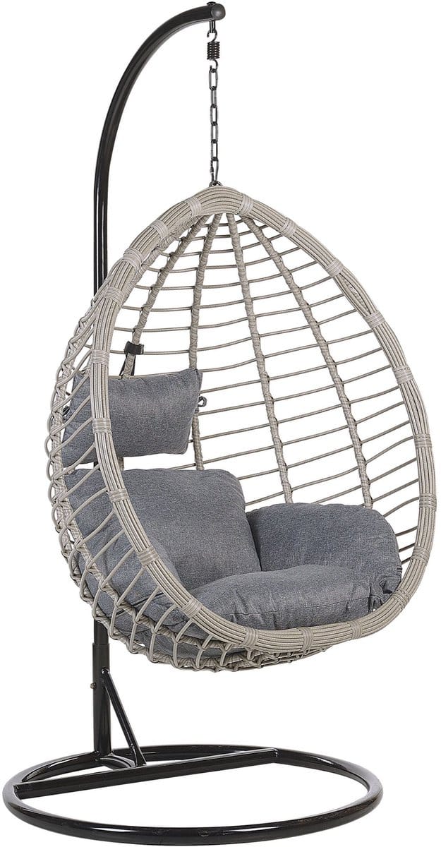 TOLLO - Hangstoel - Lichtgrijs - 106 cm - PE rotan