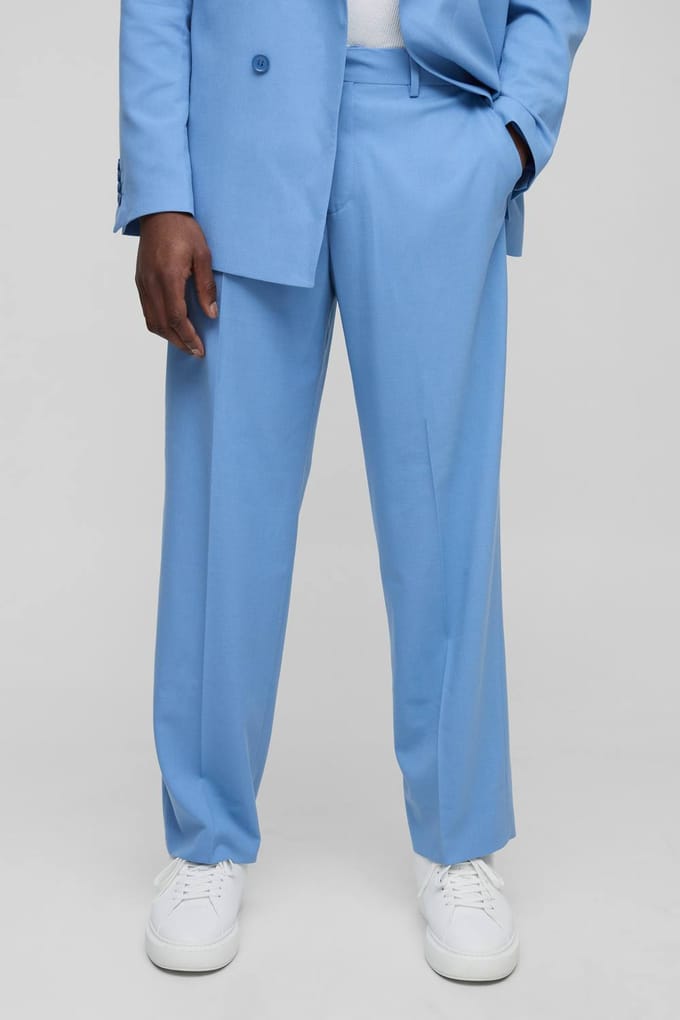 Pakbroek in relaxed fit met vaste tailleband | Light Blue | Size 32