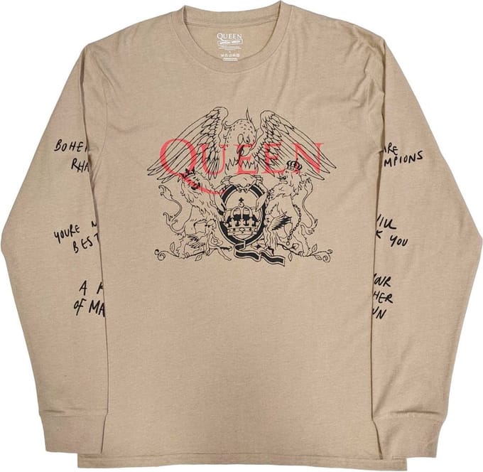 Queen - Handwritten Longsleeve shirt - L - Bruin