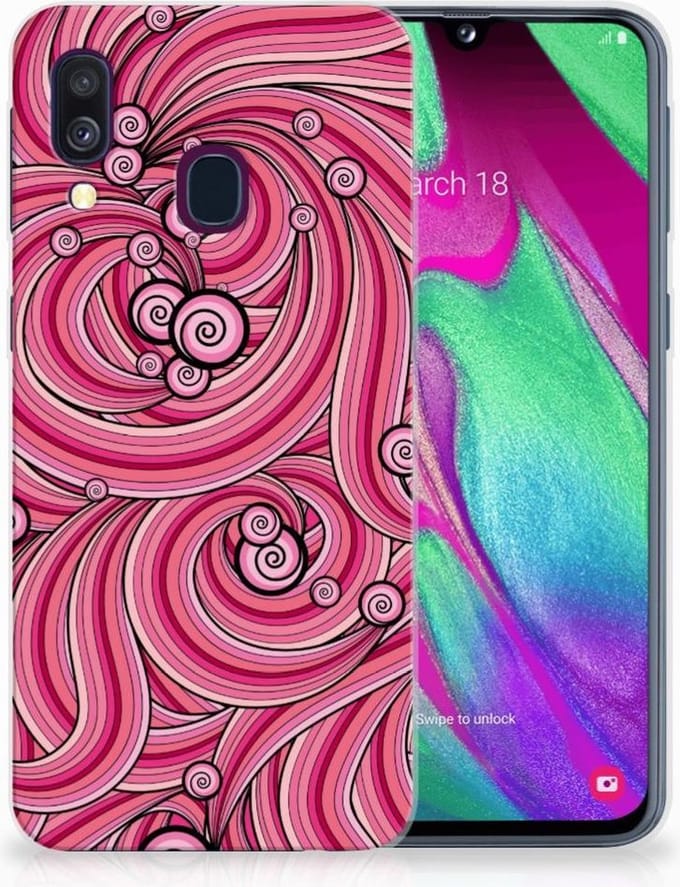 Samsung Galaxy A40 Hoesje maken Swirl Pink