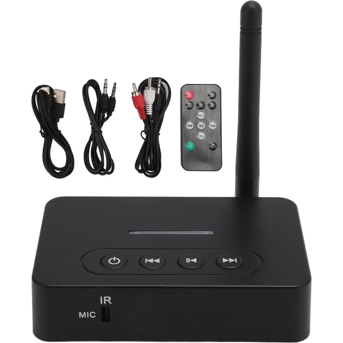 Bluetooth 5.1 Geluidsontvanger Zender 2 in 1 met Afstandsbediening HiFi Geluidsadapter met AUX RCA NFC voor black
