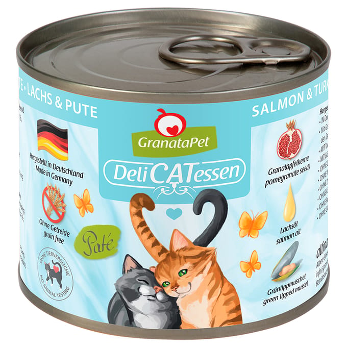 6x200g GranataPet DeliCatessen Zalm & Kalkoen Kattenvoer