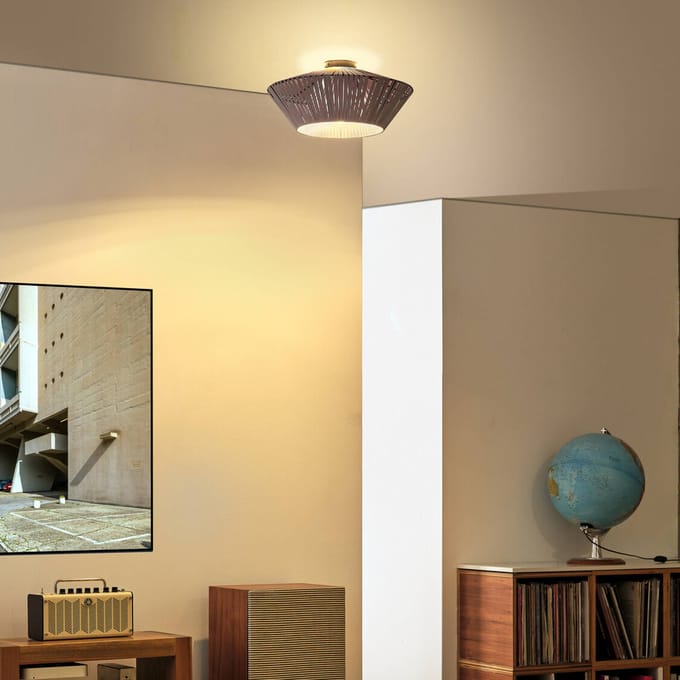 OSRAM DECOR Stripes Plafondlamp E27 Grijs 405mm, Plafondlamp gemaakt van staal en polyester met modern ontwerp