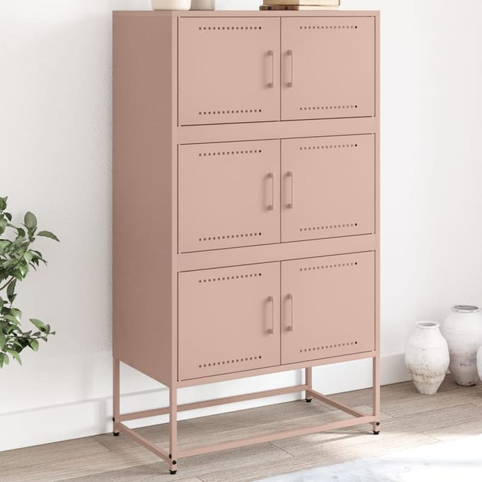 vidaXL - Dressoir - 68,5x38,5x123,5 - cm - staal - roze