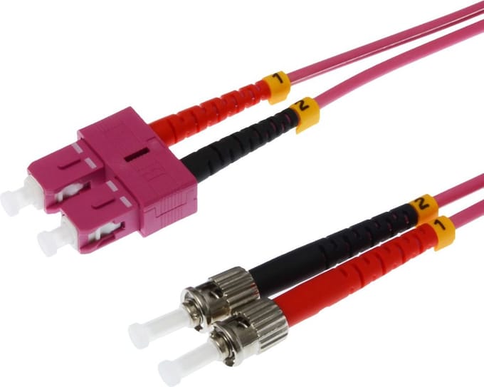 Helos 3m OM4 SC/ST Glasvezel kabel 2x ST Violet
