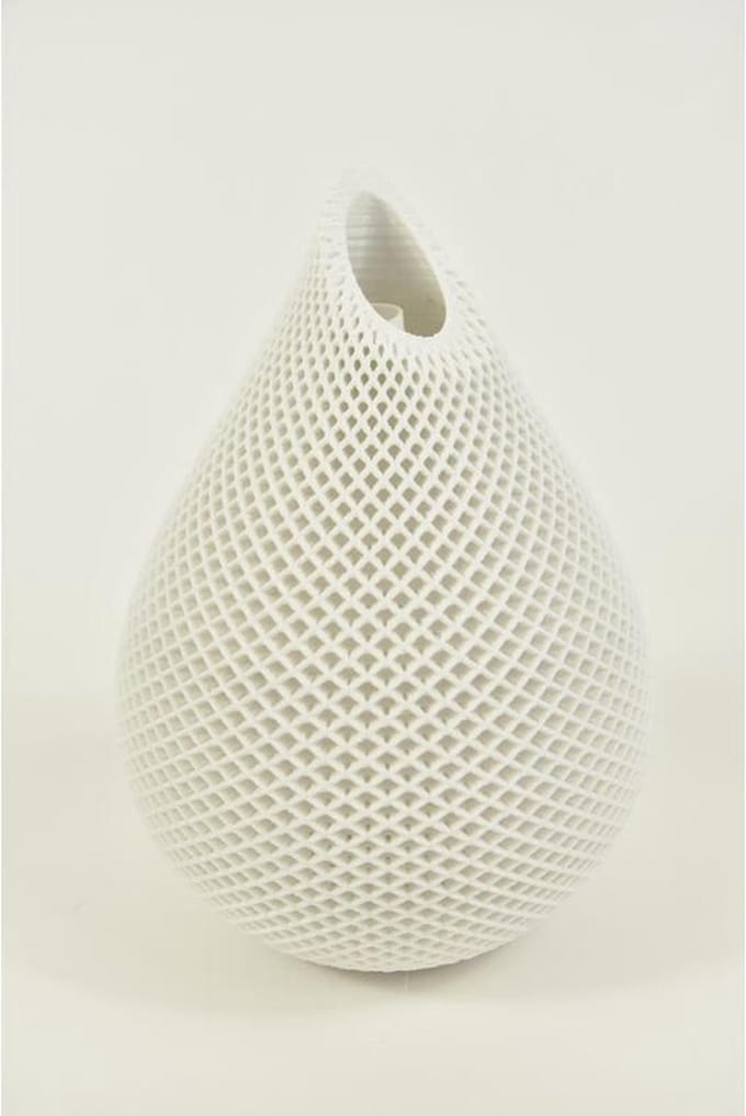 Woonaccessoires - Druppelvaas Wit, 3d Geprint D15 H21cm
