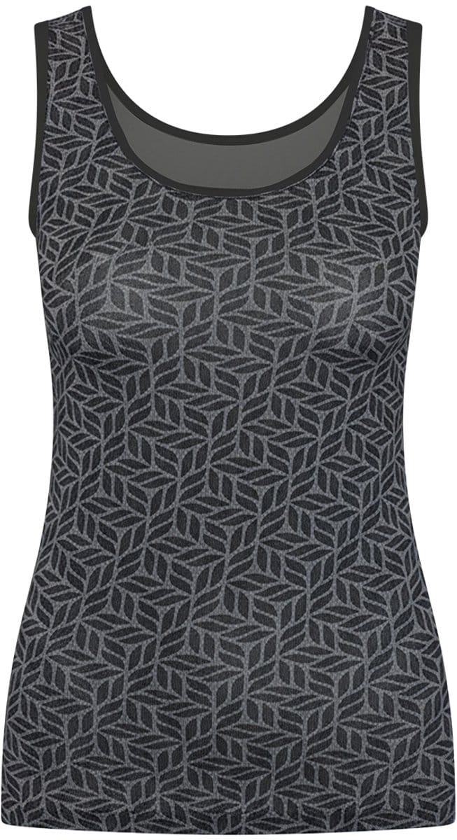 RJ Pure Fashion Dames Hemd Grey Black Leaves M
