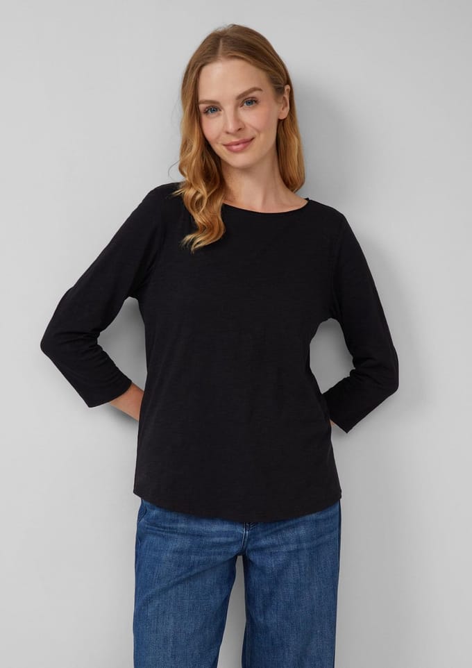 Regular Fit 3/4-shirt van puur katoen