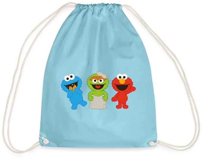 Sesamstraat Baby Koekiemonster Oscar & Elmo Gymtas