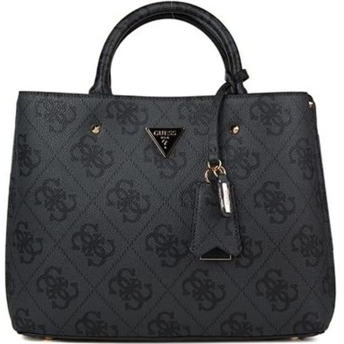 GUESS schoudertas Meridian II Girlfriend Satchel Coal Logo donkergrijs