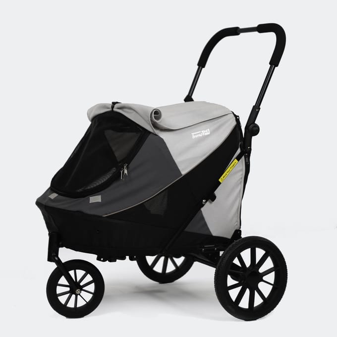 InnoPet Hondenbuggy Noah Pebble&Stone - tot 20 kg - Verstelbare Duwstang - Grijs