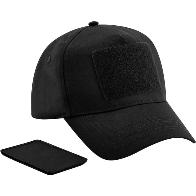 Beechfield Unisex Volwassen Verwijderbare Flard Honkbalpet (Zwart)
