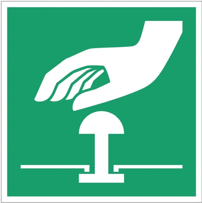 Emergency stop bord – E020 | gecoat dibond materiaal | 20 x 20 cm
