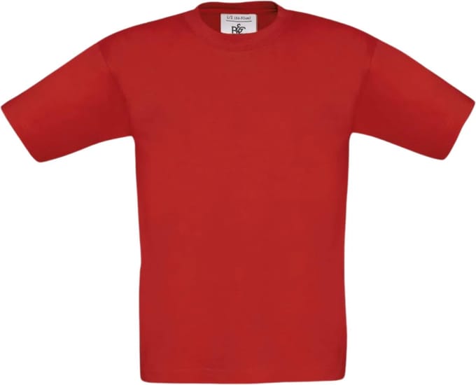 B&C Exact 150 Kinder T-Shirt - Rood - 9-11 Jaar - 140