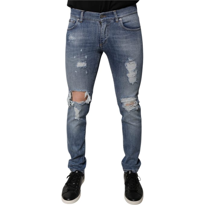 Slim Fit Gescheurde Jeans