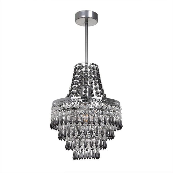 Milagro GEMMA Hanglamp E27 Crystal Glamour Zwart/Zilver 23cm