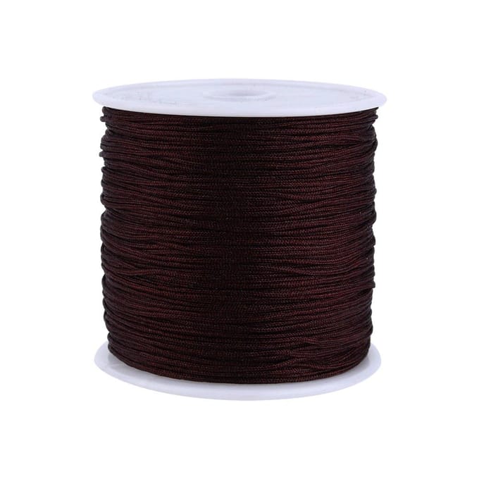 100M x 0.8mm Nylon Chinees Knoopkoord Rattail Macrame Shamballa Draad String Koffie black