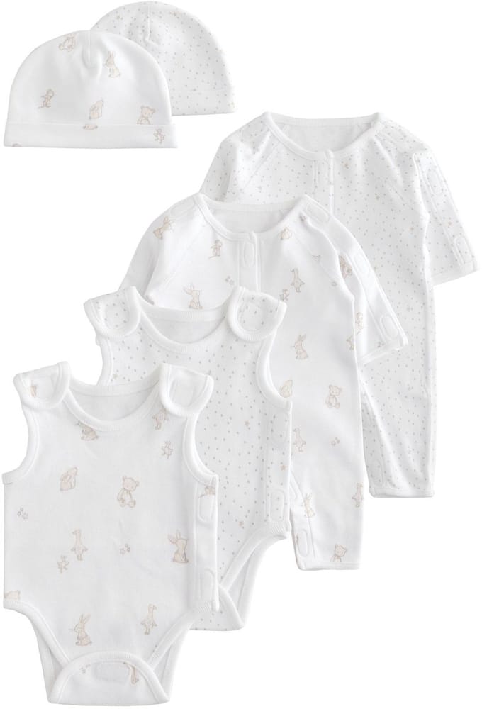 Next - Pasgeboren unisex - 6-delige babypyjama voor prematuurtjes - Wit
